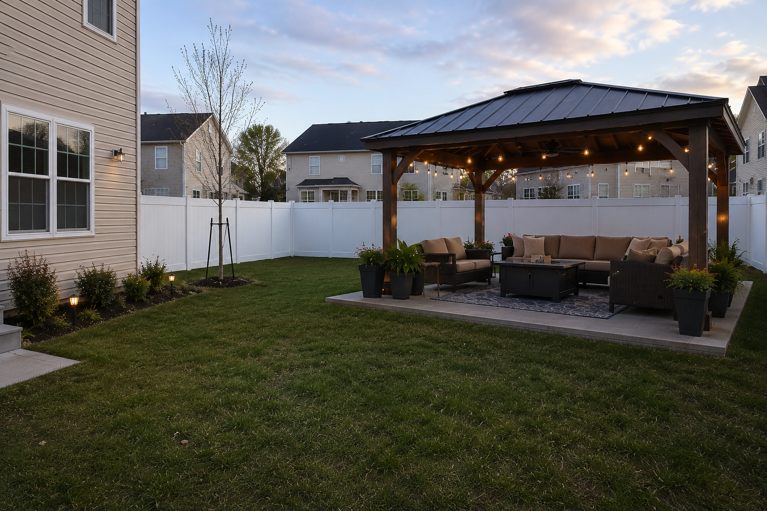 Bare Yard To Covered Hangout